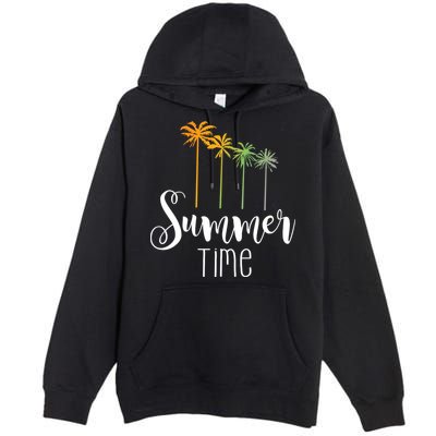 Summer Time Palm Tree Premium Pullover Hoodie