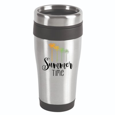 Summer Time Palm Tree 16oz Travel Tumbler