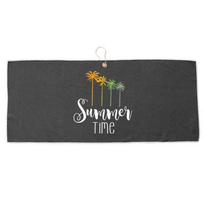 Summer Time Palm Tree Large Microfiber Waffle Golf Towel