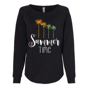 Summer Time Palm Tree Womens California Wash Sweatshirt