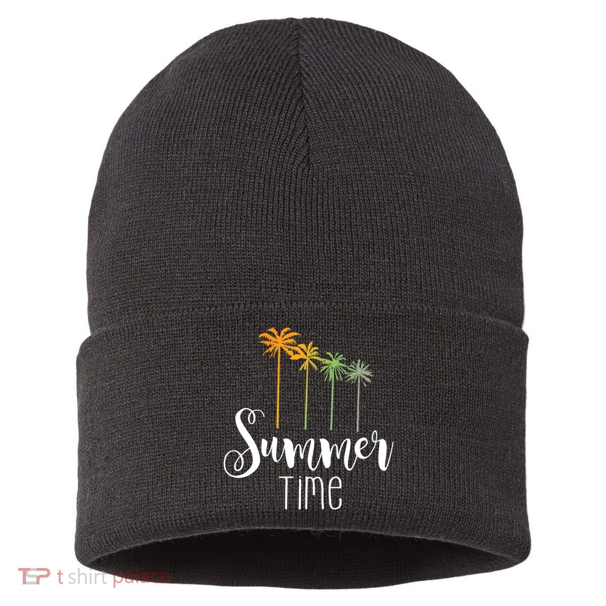 Summer Time Palm Tree Sustainable Knit Beanie