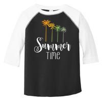 Summer Time Palm Tree Toddler Fine Jersey T-Shirt