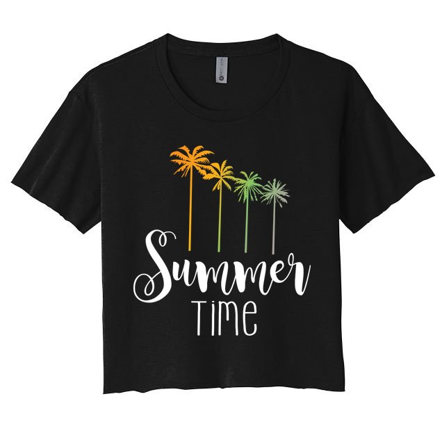 Summer Time Palm Tree Crop Top