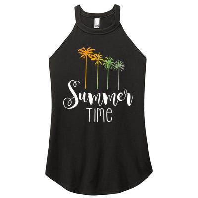 Summer Time Palm Tree Women's Perfect Tri Rocker Tank