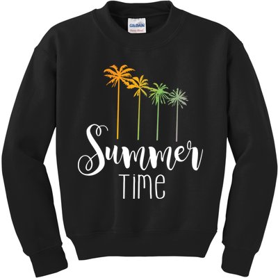 Summer Time Palm Tree Kids Sweatshirt