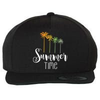 Summer Time Palm Tree Wool Snapback Cap