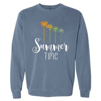 Summer Time Palm Tree Garment-Dyed Sweatshirt