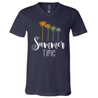 Summer Time Palm Tree V-Neck T-Shirt