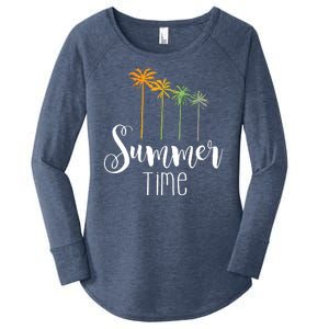 Summer Time Palm Tree Women's Perfect Tri Tunic Long Sleeve Shirt