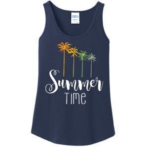 Summer Time Palm Tree Ladies Essential Tank