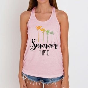 Summer Time Palm Tree Women's Knotted Racerback Tank