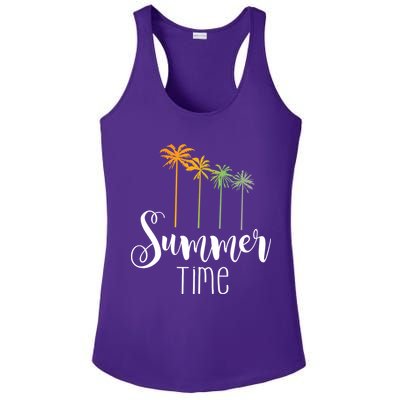 Summer Time Palm Tree Ladies PosiCharge Competitor Racerback Tank