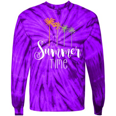 Summer Time Palm Tree Tie-Dye Long Sleeve Shirt