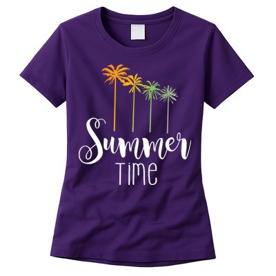 Summer Time Palm Tree Womens T-Shirt