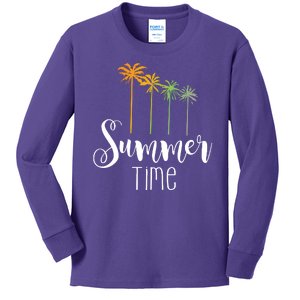 Summer Time Palm Tree Kids Long Sleeve Shirt