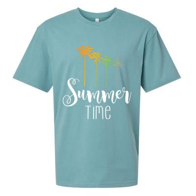 Summer Time Palm Tree Sueded Cloud Jersey T-Shirt