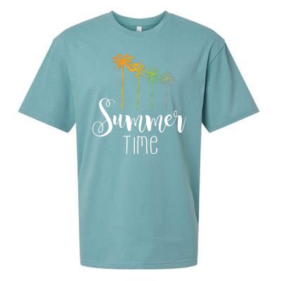 Summer Time Palm Tree Sueded Cloud Jersey T-Shirt