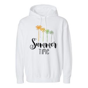 Summer Time Palm Tree Garment-Dyed Fleece Hoodie