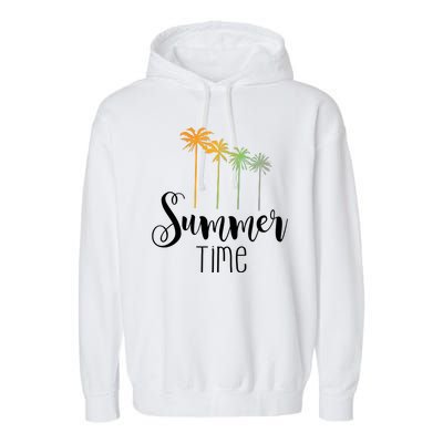 Summer Time Palm Tree Garment-Dyed Fleece Hoodie