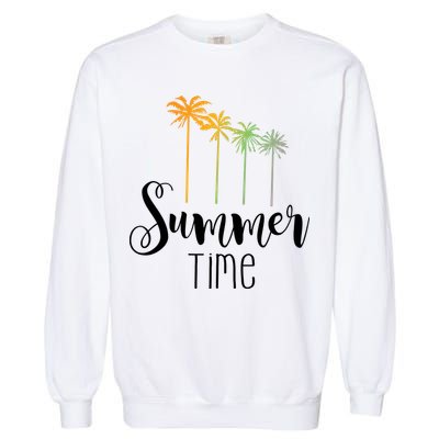 Summer Time Palm Tree Garment-Dyed Sweatshirt