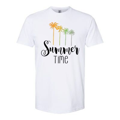 Summer Time Palm Tree Softstyle CVC T-Shirt