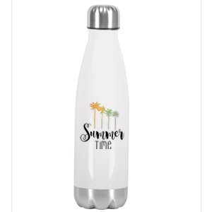 Summer Time Palm Tree Stainless Steel Insulated Water Bottle