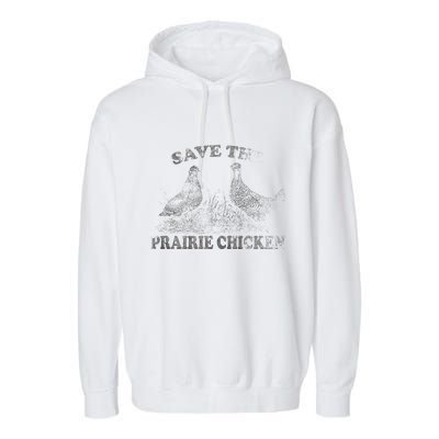 Save The Prairie Chicken Apparel Vintage Conservation Garment-Dyed Fleece Hoodie