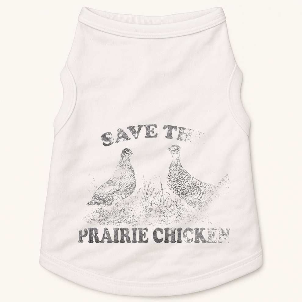 Save The Prairie Chicken Apparel Vintage Conservation Doggie Tank