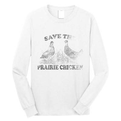 Save The Prairie Chicken Apparel Vintage Conservation Long Sleeve Shirt