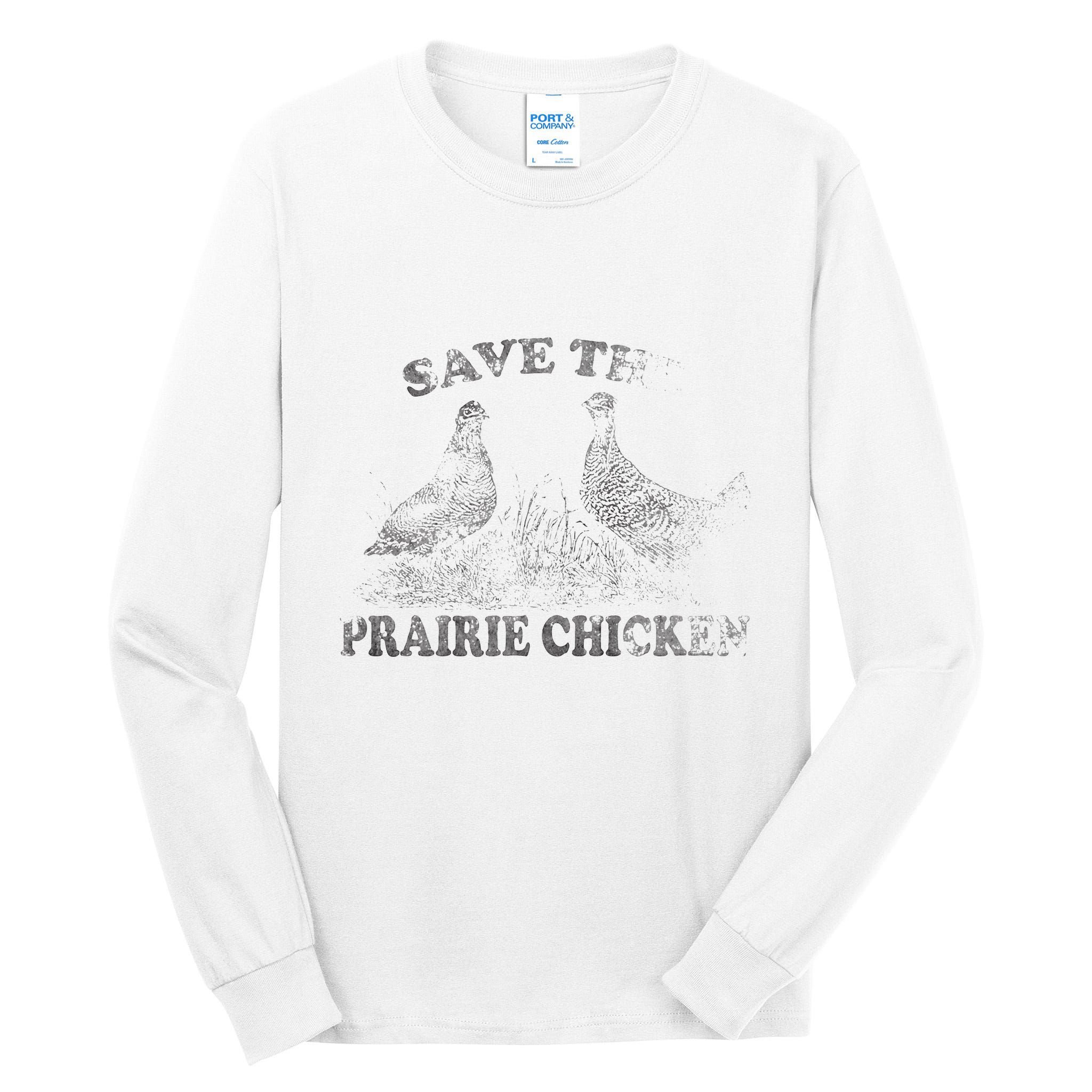 Save The Prairie Chicken Apparel Vintage Conservation Tall Long Sleeve T-Shirt