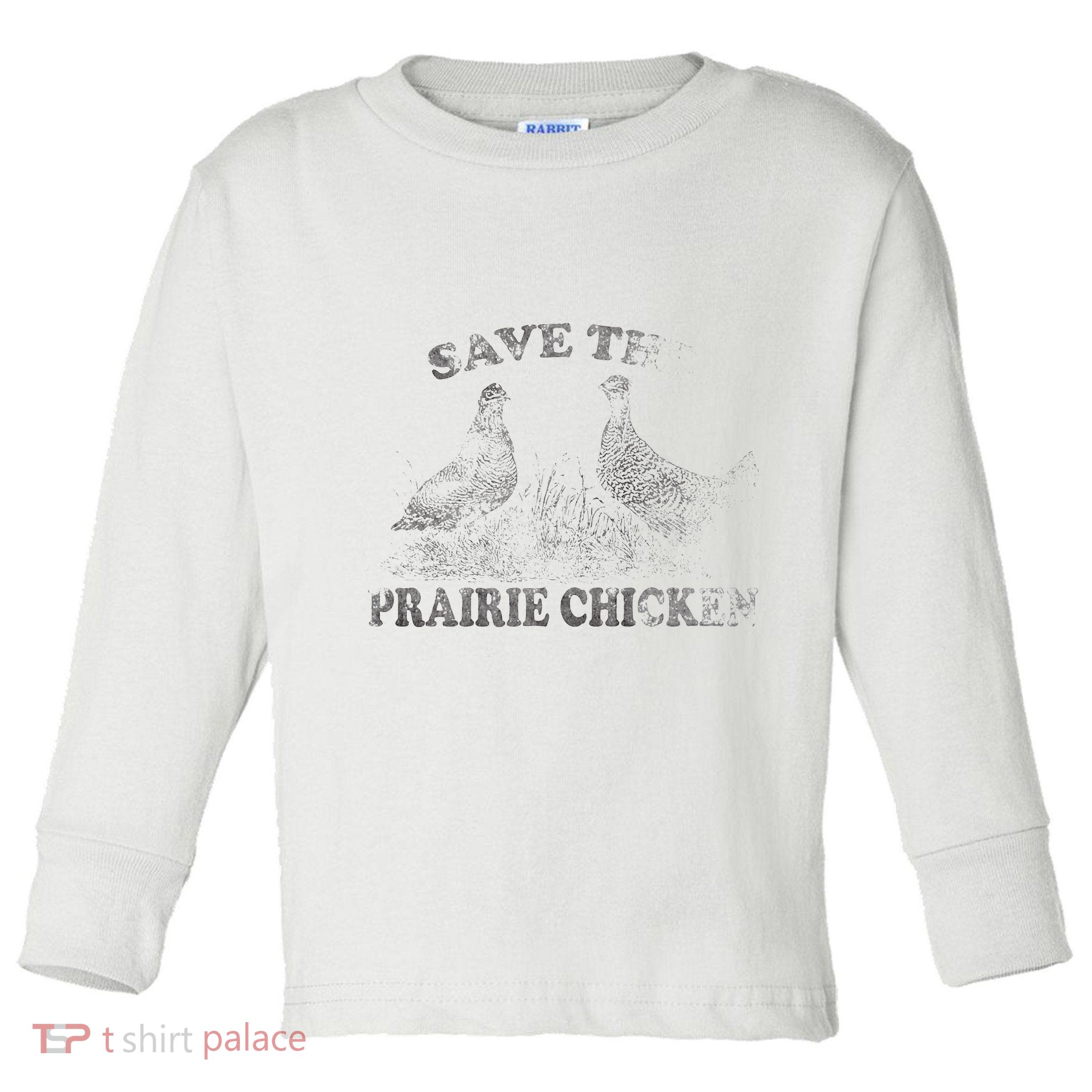 Save The Prairie Chicken Apparel Vintage Conservation Toddler Long Sleeve Shirt