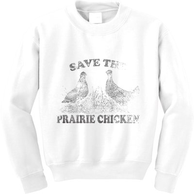 Save The Prairie Chicken Apparel Vintage Conservation Kids Sweatshirt