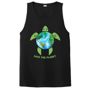 Save The Planet Earth Sea Turtle Earth Day Save Earth Funny Gift PosiCharge Competitor Tank