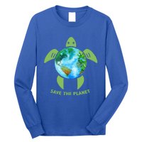 Save The Planet Earth Sea Turtle Earth Day Save Earth Funny Gift Long Sleeve Shirt