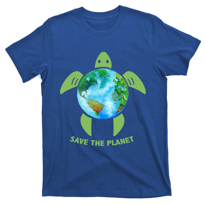 Save The Planet Earth Sea Turtle Earth Day Save Earth Funny Gift T-Shirt