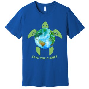 Save The Planet Earth Sea Turtle Earth Day Save Earth Funny Gift Premium T-Shirt