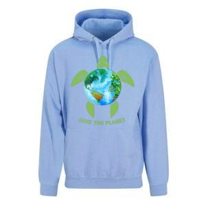 Save The Planet Earth Sea Turtle Earth Day Save Earth Funny Gift Unisex Surf Hoodie