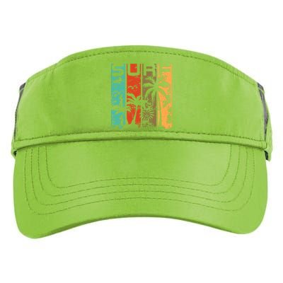 Surf Tropical Palm Tree Retro Vintage Adult Drive Performance Visor