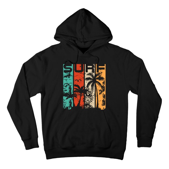 Surf Tropical Palm Tree Retro Vintage Hoodie