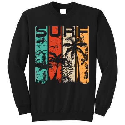 Surf Tropical Palm Tree Retro Vintage Sweatshirt