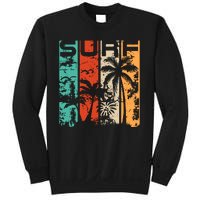 Surf Tropical Palm Tree Retro Vintage Sweatshirt