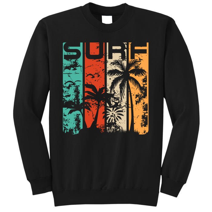 Surf Tropical Palm Tree Retro Vintage Sweatshirt