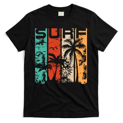 Surf Tropical Palm Tree Retro Vintage T-Shirt