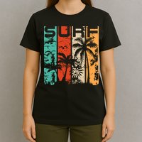 Surf Tropical Palm Tree Retro Vintage T-Shirt