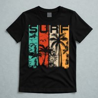 Surf Tropical Palm Tree Retro Vintage T-Shirt
