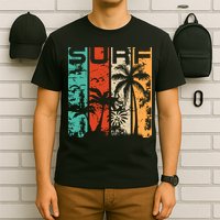 Surf Tropical Palm Tree Retro Vintage T-Shirt