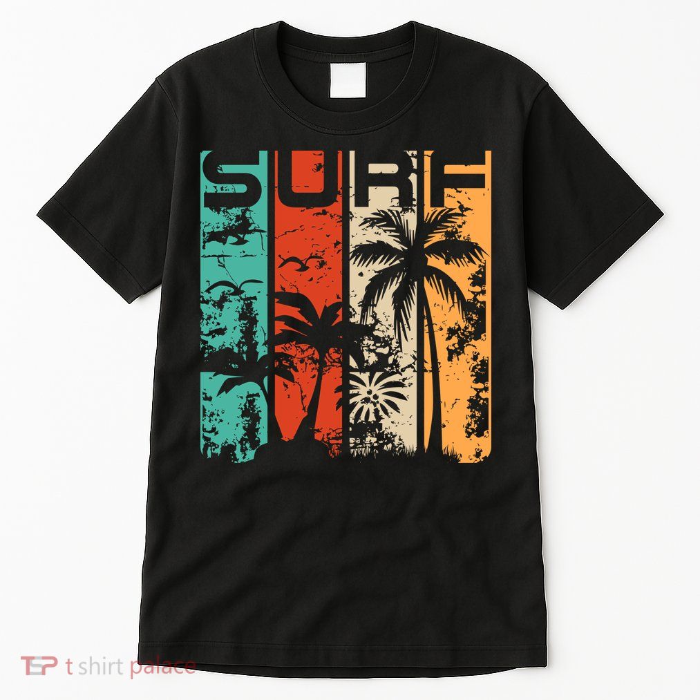 Surf Tropical Palm Tree Retro Vintage Tall T-Shirt