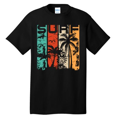 Surf Tropical Palm Tree Retro Vintage Tall T-Shirt