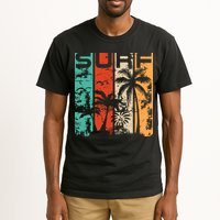 Surf Tropical Palm Tree Retro Vintage Tall T-Shirt