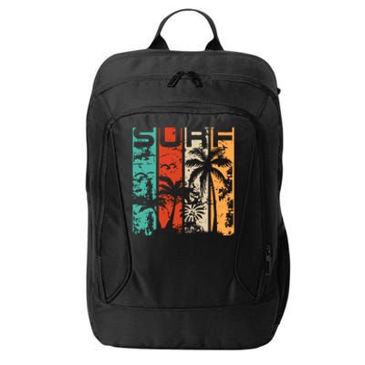 Surf Tropical Palm Tree Retro Vintage City Backpack